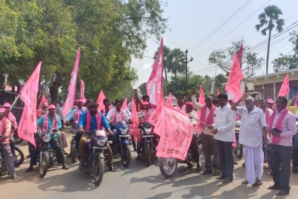 నామినేషన్ వేస్తున్న సందర్భంగా జోరుగా గులాబి బైక్ ర్యాలీ