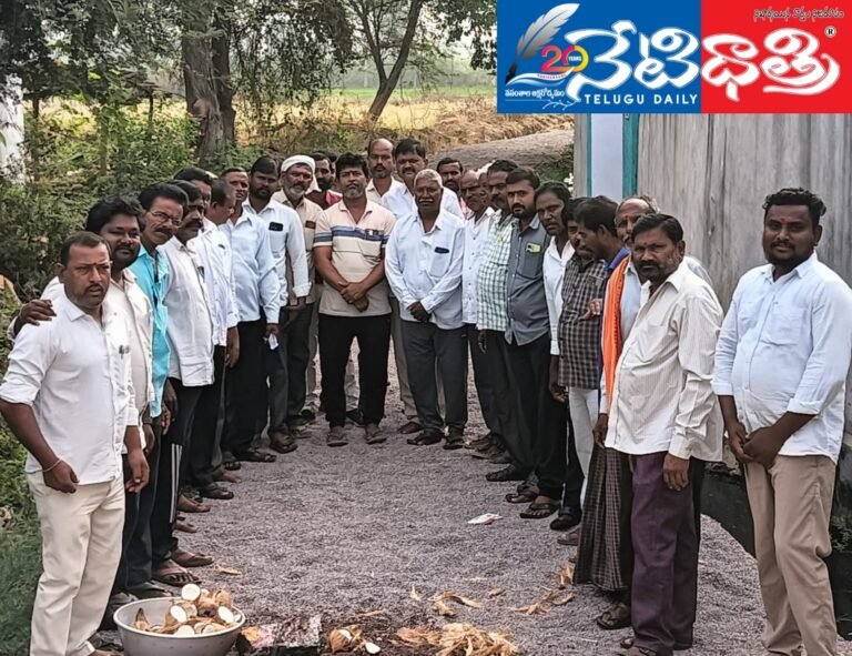 Foundation stone laying ceremony for CC roads in Mallakkapeta village