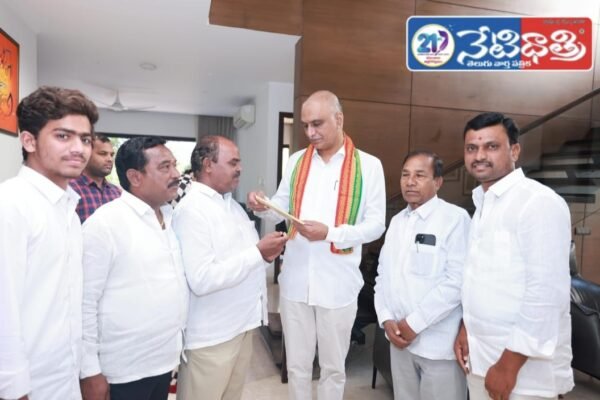 Zaheerabad MLA meets former minister Harish Rao.
