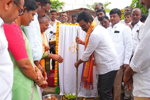 శివాలయ పునర్నిర్మాణానికి భూమి పూజ. Shiva temple