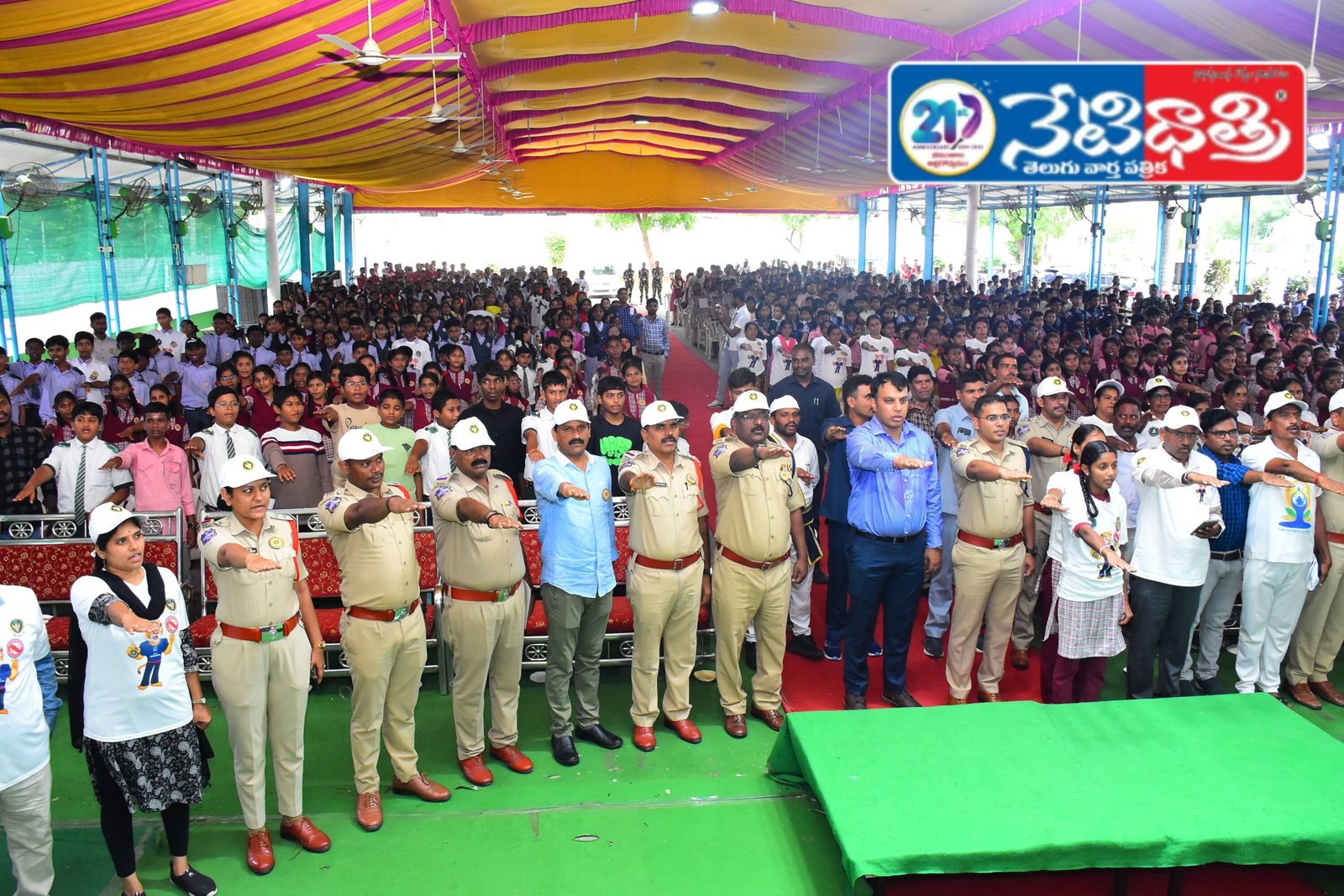 Students as part of Anti-Drug Day.