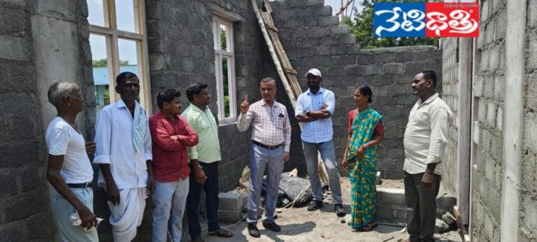 In Baswapur village. On the shore of Indiramma's house. The local MPDO who took off his necklace.