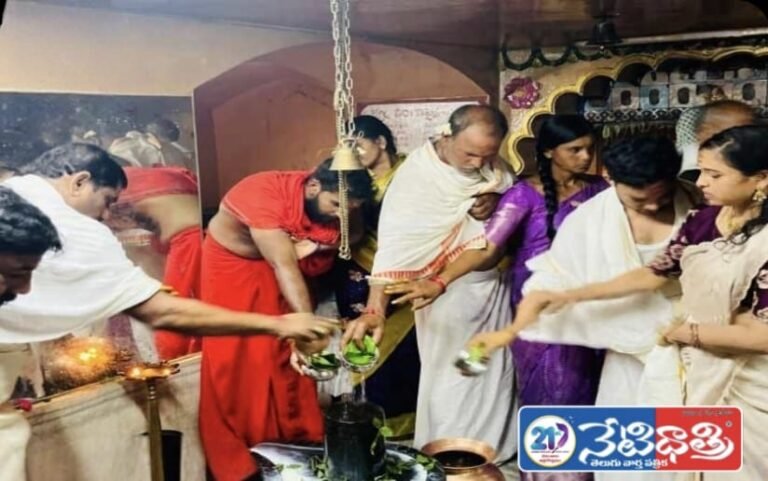 "Massive Devotee Turnout at Kailasagiri Shiva Temple"