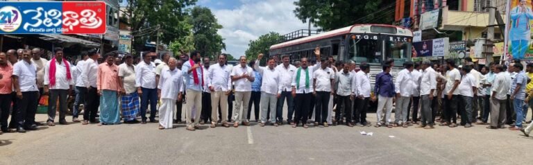 BRS Stages Dharna for Urea in Narsampet