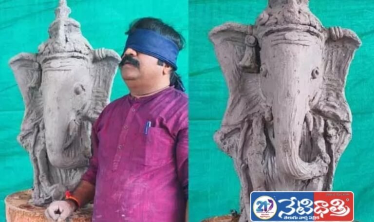"Clay Ganesh Idol in 54 Minutes Blindfolded"