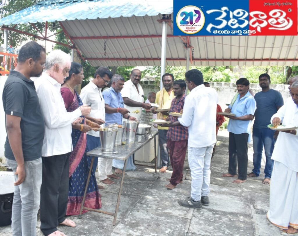 Annadanam on Challa Dharmareddy’s Birthday in Vellampalli