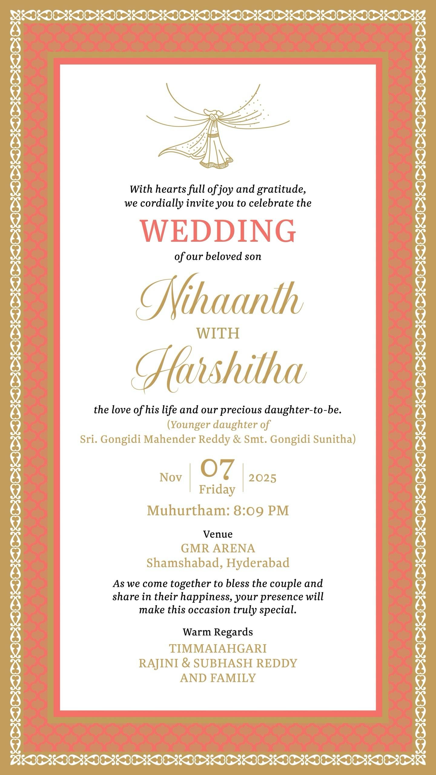 CM Revanth invited to Nihant’s wedding