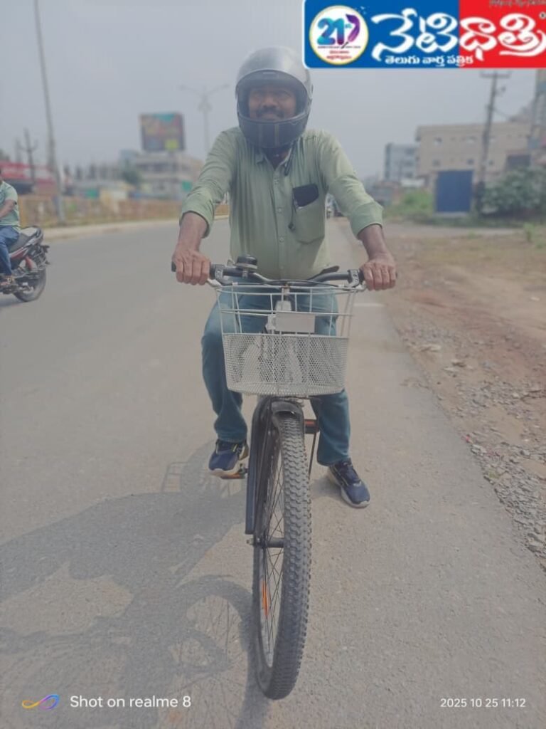 Govt Officer Promotes Road Safety on Cycle