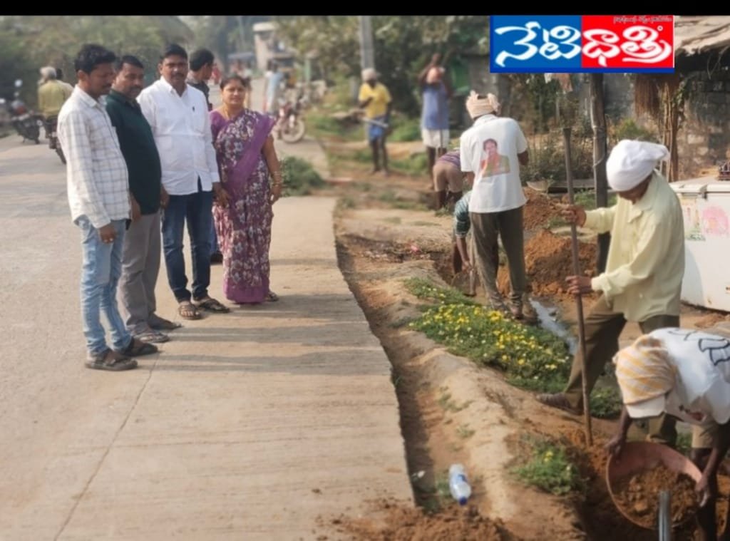 Sarpanch Leads Drain Cleaning Drive
