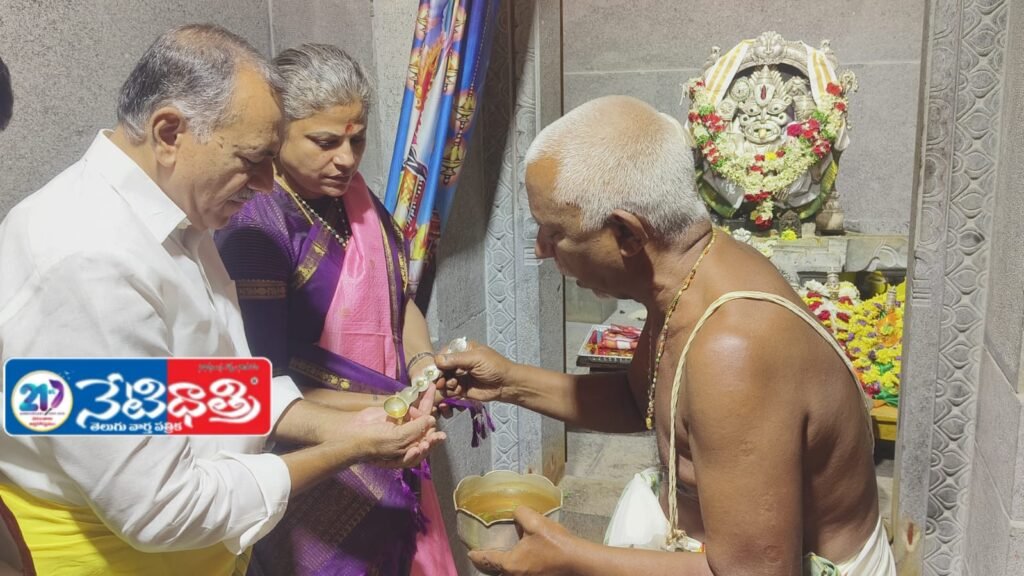 Former MLA Gandra Visits Kotancha Narasimha Swamy Temple