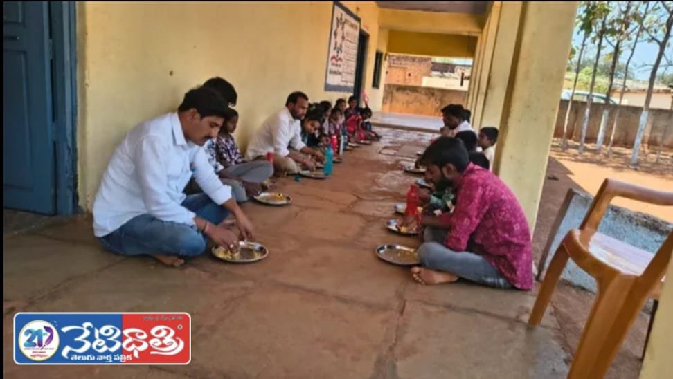 Sarpanch Shares Midday Meal with Students