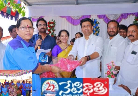 MLA Distributes Sarees on Ambedkar Jayanti