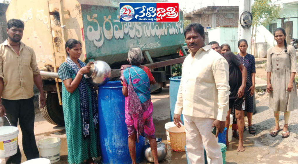 Water Tankers Ease Shortage in Parkal Ward