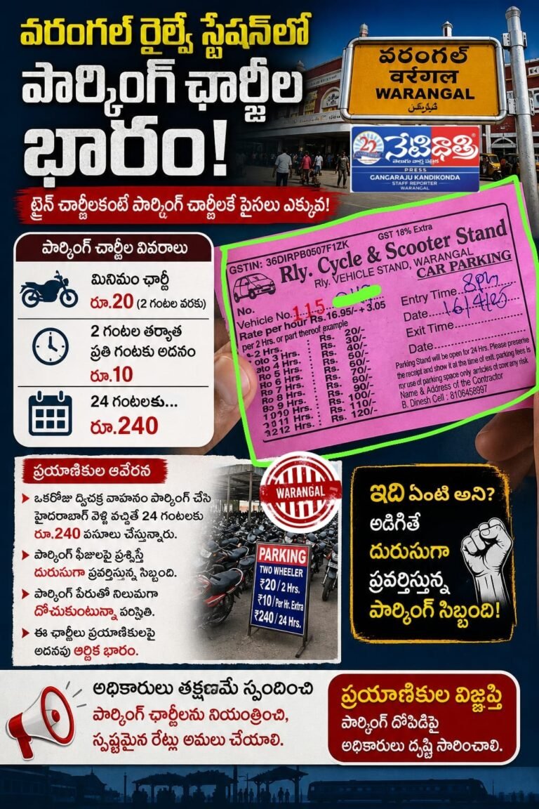Parking Fee Burden at Warangal Station