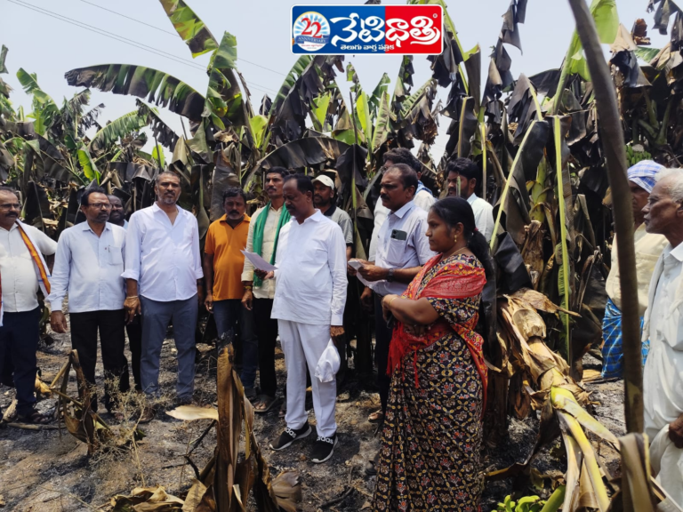 MLA Inspects Fire-Damaged Crops